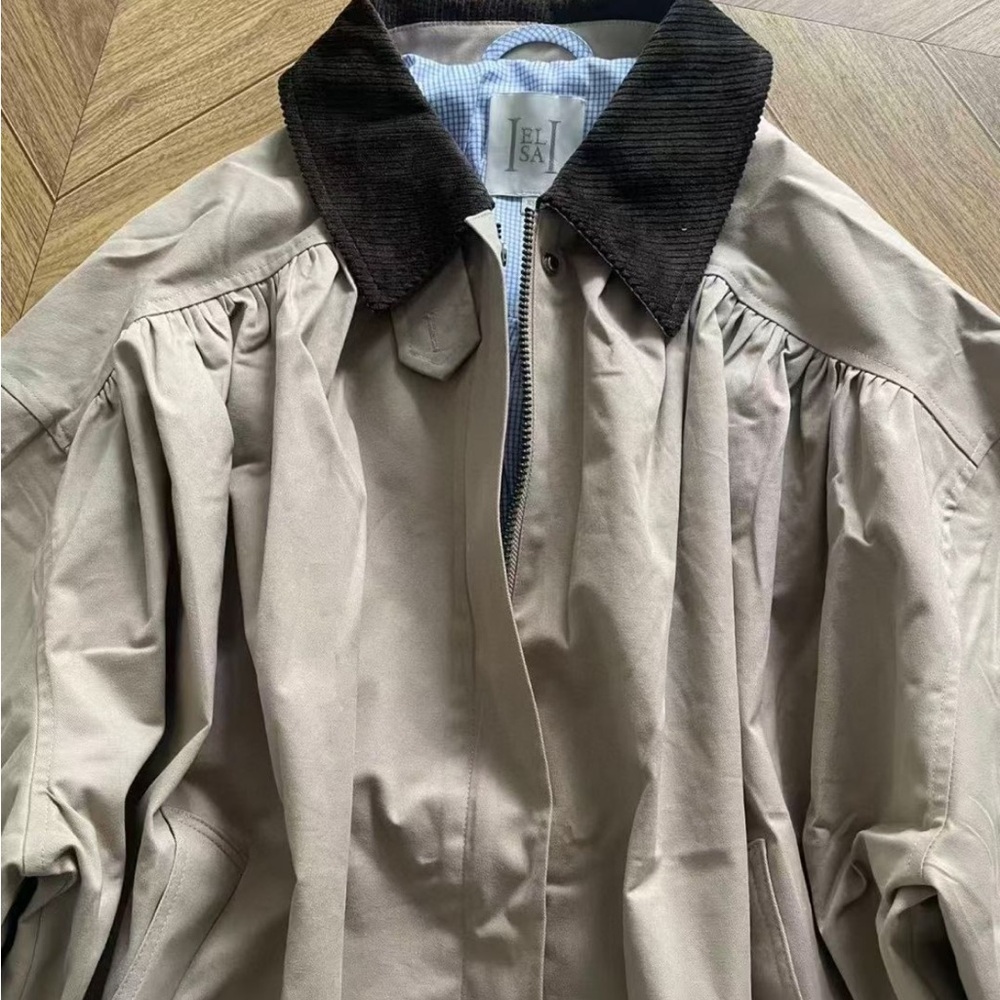 Helsa NWOT The Shirred Bomber Jacket With Corduroy Collar - Picture 8 of 15